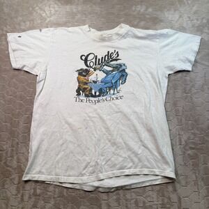 VTG Clyde's The People's Choice Reagan-Carter Election Shirt‎ Sz Lg STAINED Look